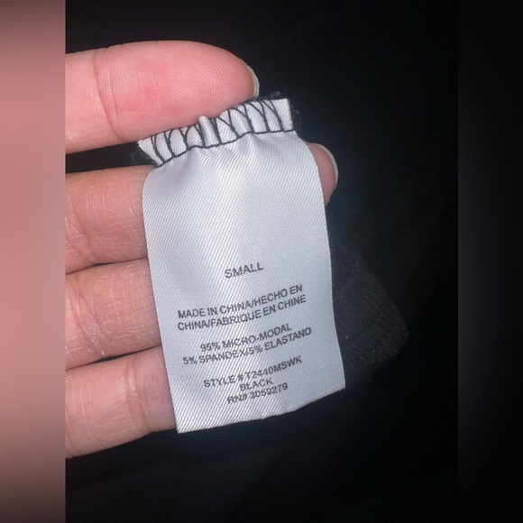 Weekend LA Black Janice Square Neck Skinny Ribbed Stretchy Top Size Small EUC - Picture 7 of 7